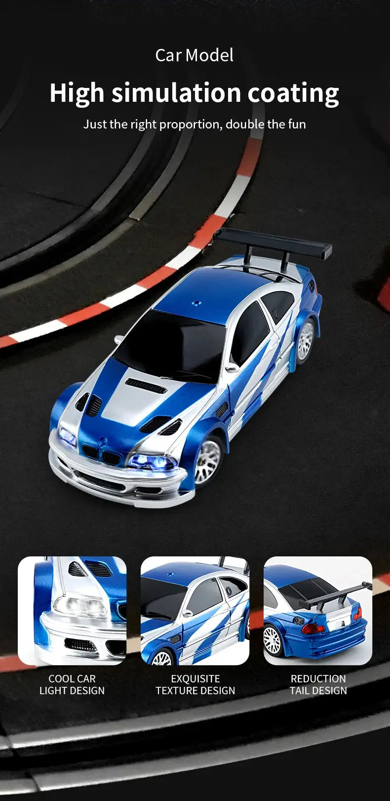 2.4G RC Drift Car 1/43 4WD Remote Control Car High Speed Four Wheel Drive Radio Controlled Mini Racing Car Model Boys Toys Gifts - Magic Remotes