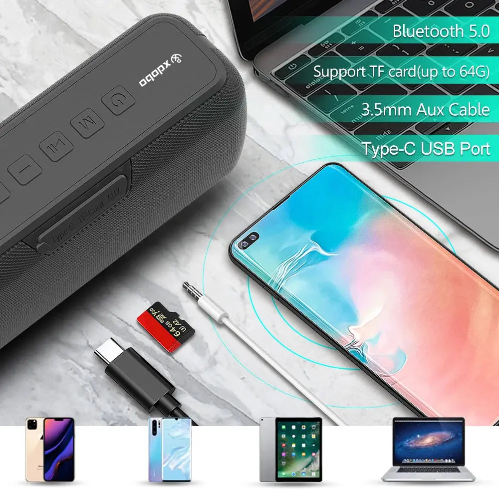 XDOBO X8 60W Portable Outdoor Speakers Bluetooth Wireless Bass Subwoofer Waterproof 6600mAh TWS Function Support TF/AUX Magic Remotes