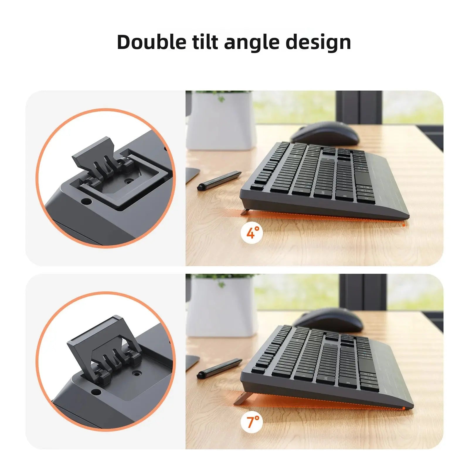 Dual-mode 2.4G Wireless Keyboard Mouse Combo Mute Rechargeable Keyboard Mouse Set With Multi-Function Keys for Windows PC Gamer Magic Remotes