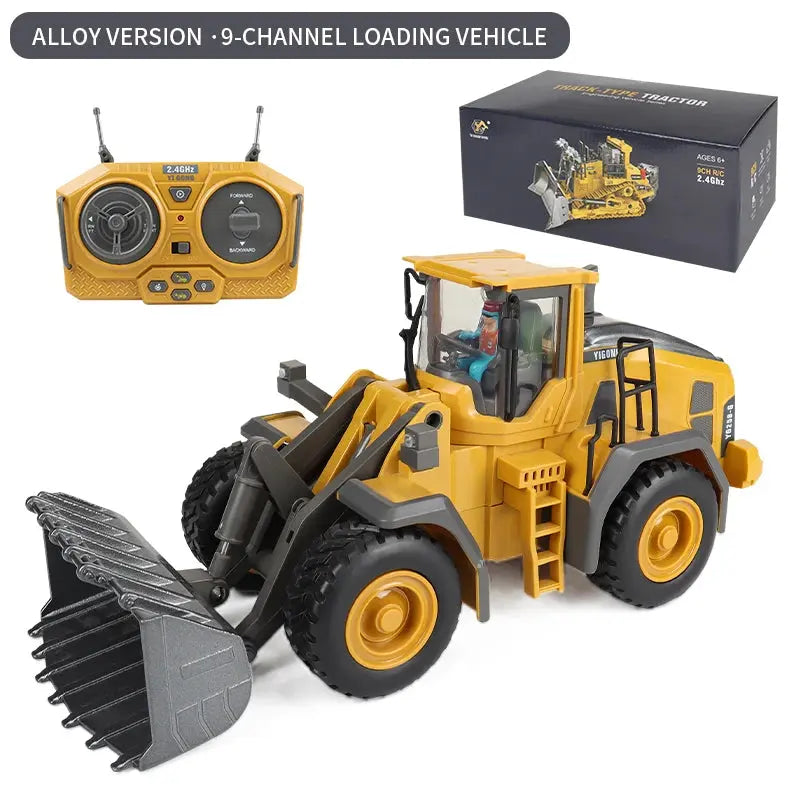 ZWN 2.4G Remote Control Excavator Dump Truck RC Model Car Toy Professional Alloy Plastic Simulation Construction Vehicle for Kid Magic Remotes