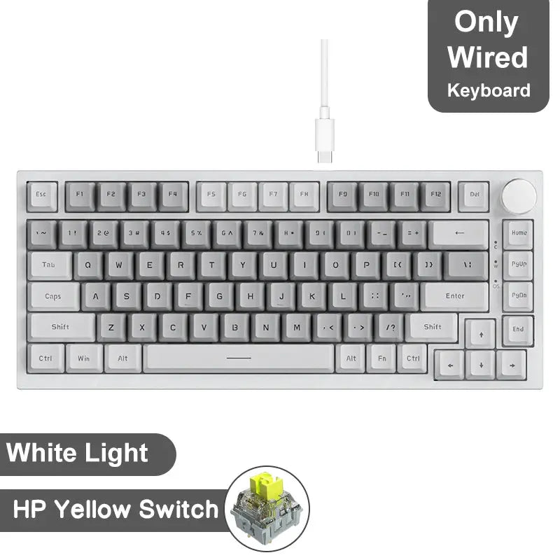Ajazz AK820/AK820Pro Gaming Mechanical Keyboard Bluetooth 5.1/Wireless/C-Wired Customized Keyboard with Knob Hot Swapping Gasket - Magic Remotes