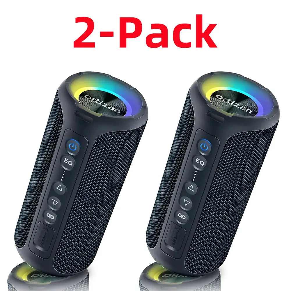 Ortizan Bluetooth Speakers 40W Enhanced Bass Portable Outdoor Wireless Speaker 30Hrs IP7 Waterproof Shower Speaker Bluetooth 5.3 Magic Remotes