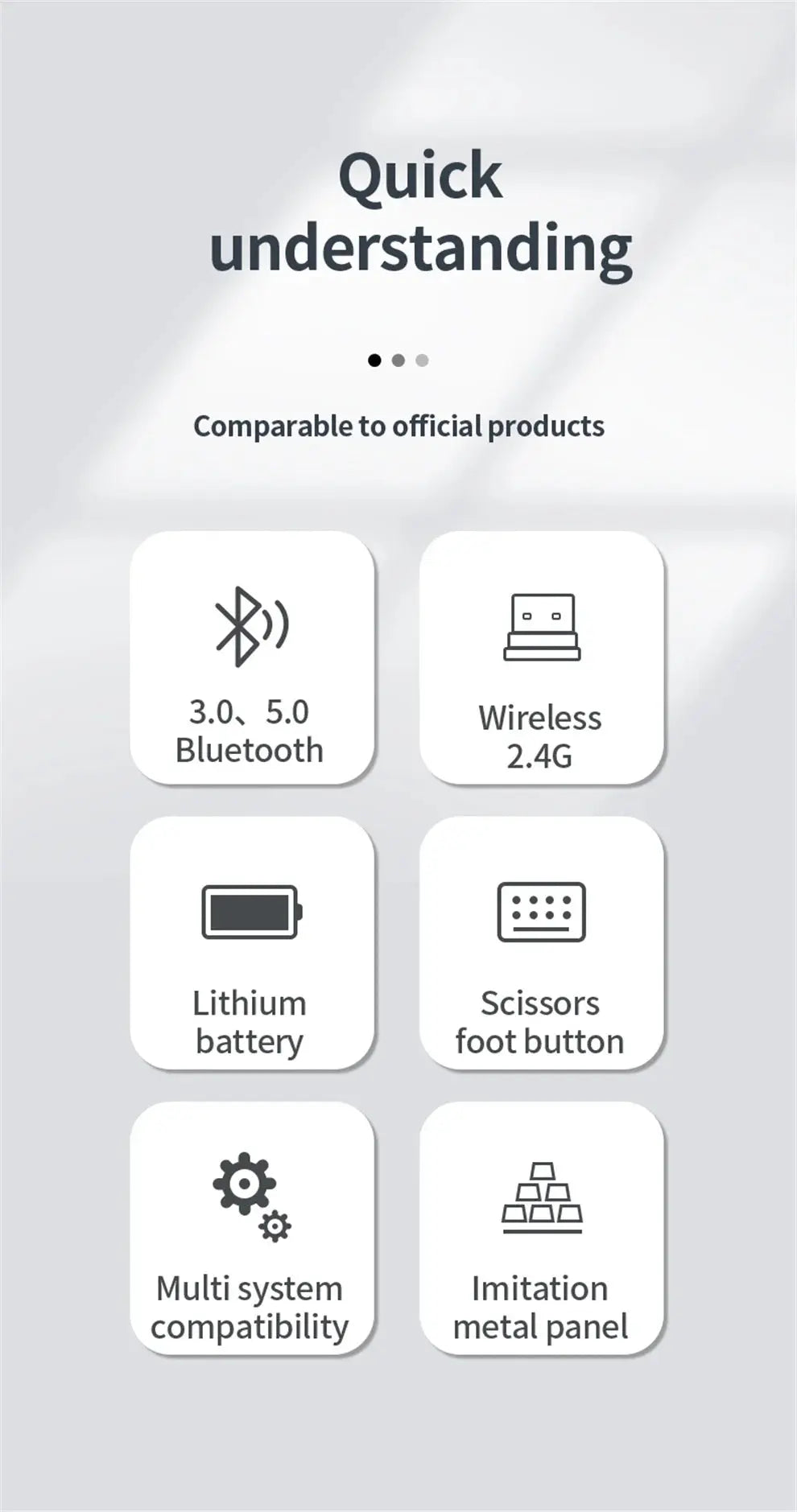 Gray Bluetooth 5.0 & 2.4G Wireless Keyboard Mouse Combo Rechargeable Full Size Wireless Keyboard for Notebook Laptop - Magic Remotes