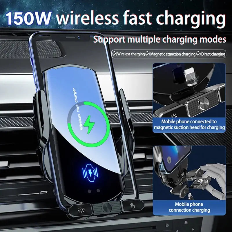 Car wireless charger Magnetic Cell Phone Holder Mobile Phone Stand in Car GPS Support 360° Rotatable Mount For iPhone Xiaomi - Magic Remotes