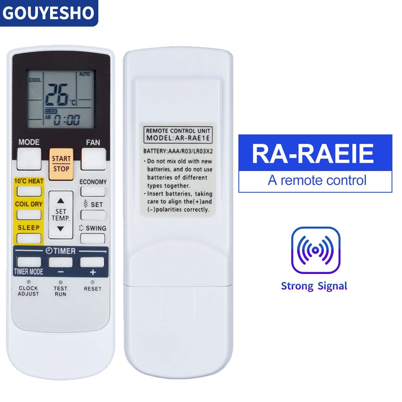 Replacement Remote for Fujitsu Air Conditioner - Compatible with AR-RAJ1E & RA-RAE1E Models