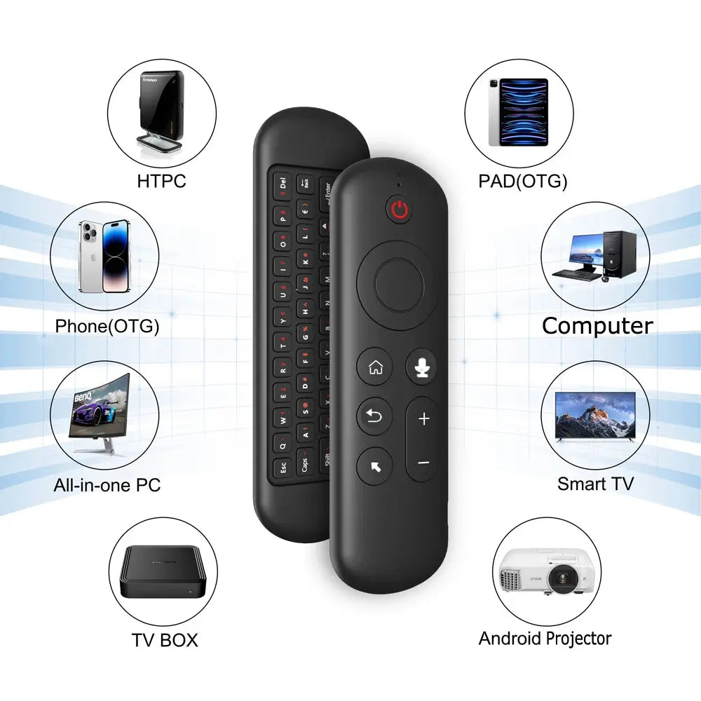 Remote Control Air Mouse Voice Gyroscope 7 Color Backlit Mini Keyboard Dual Mode 2.4G BT5.2 Wireless For Android Smart TV Box PC - Magic Remotes