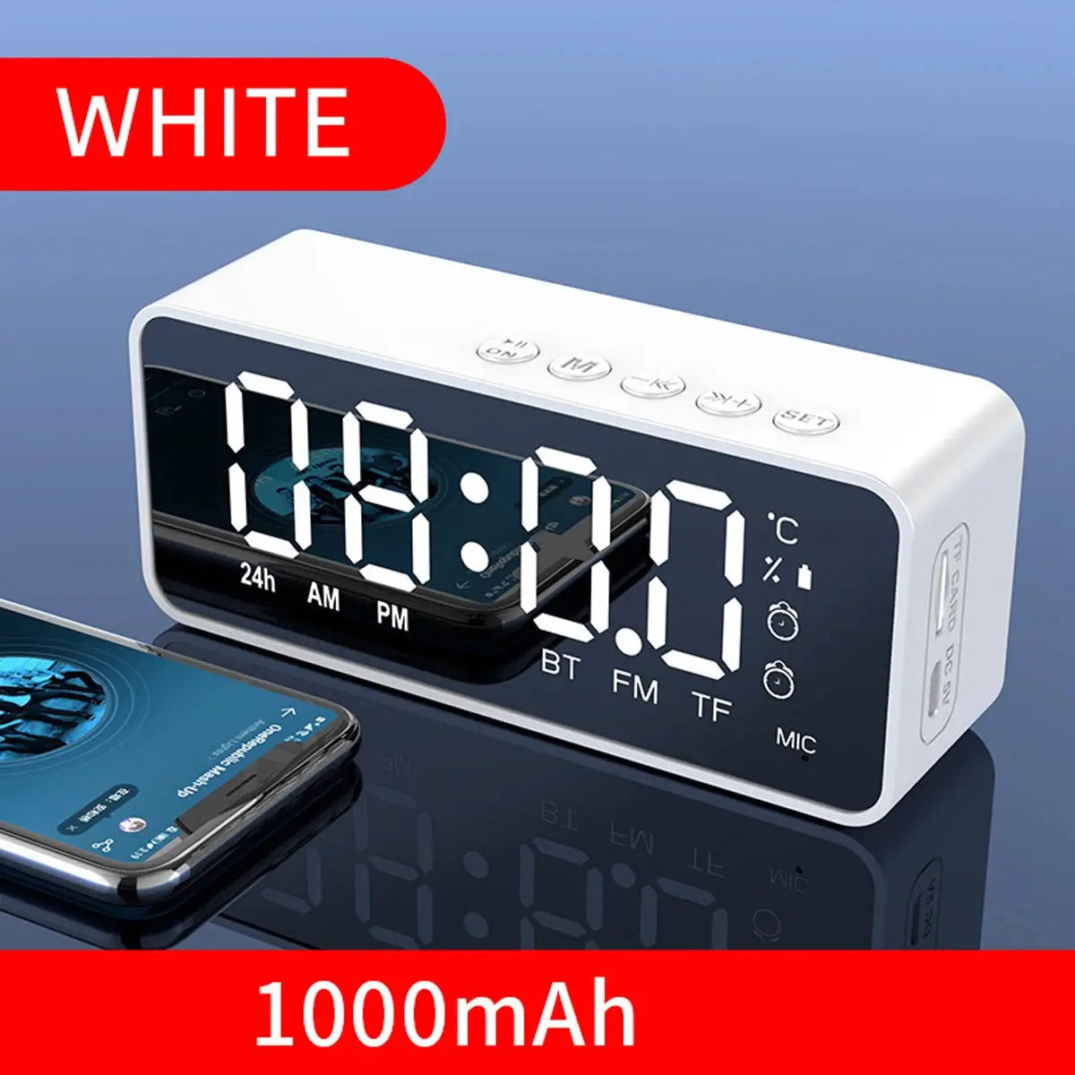 Alarm Clock Radio FM Bluetooth Speaker Portable Subwoofer Caixa De Som Sound Box Music Wireless Mini Woofers Bocina Lamp Column Magic Remotes