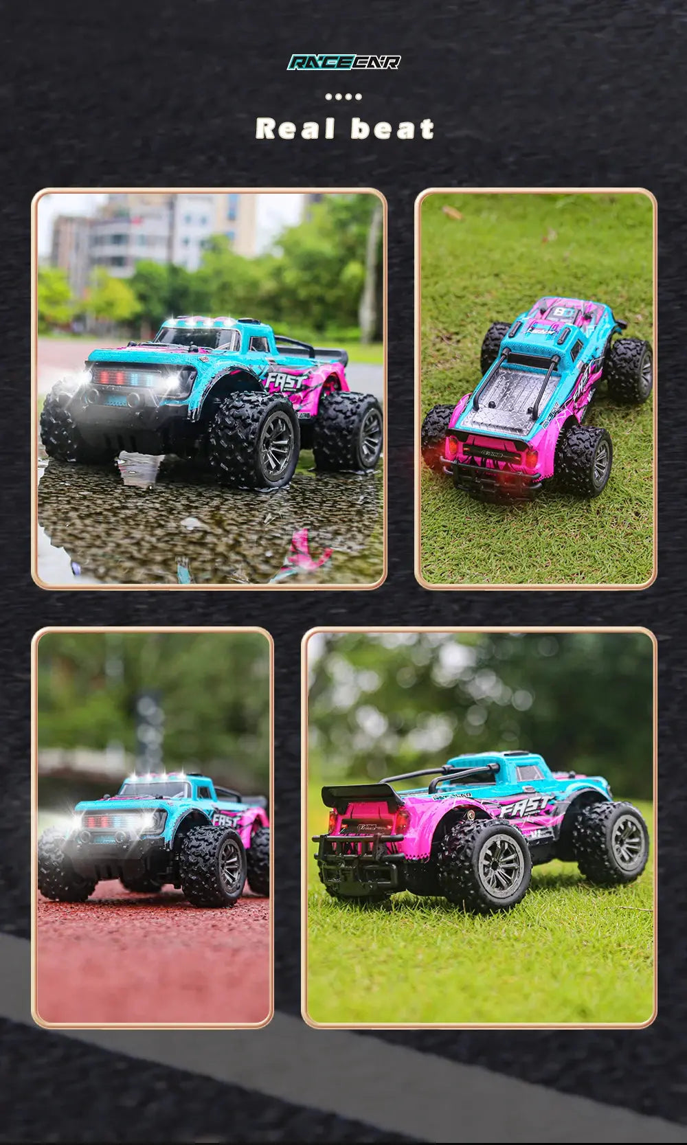 ZWN 1:16/1:20 2.4G Model RC Car With LED Light 2WD Off-road Remote Control Climbing Vehicle Outdoor Cars Toy Gifts for Kids Magic Remotes