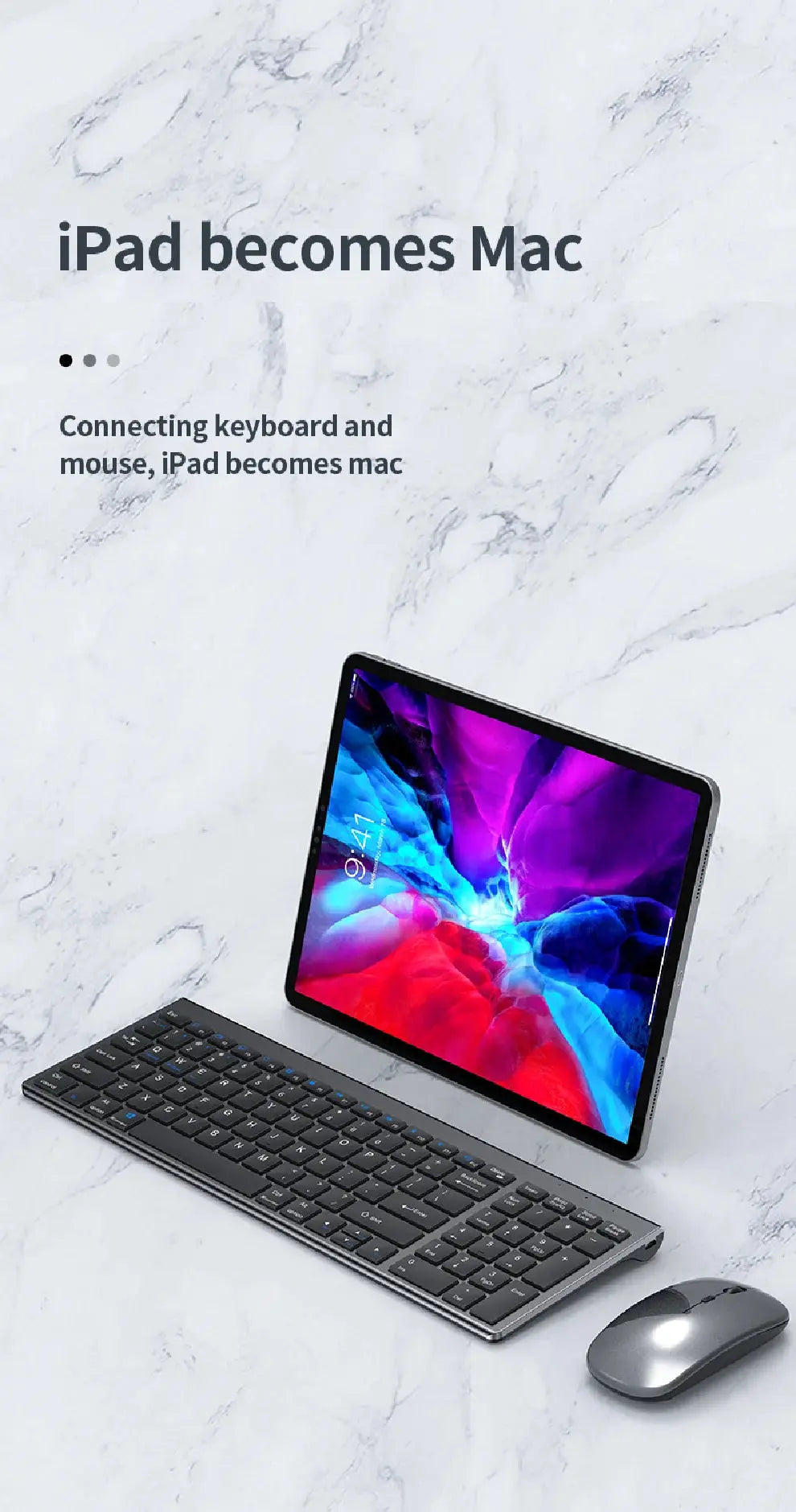Gray Bluetooth 5.0 & 2.4G Wireless Keyboard Mouse Combo Rechargeable Full Size Wireless Keyboard for Notebook Laptop - Magic Remotes