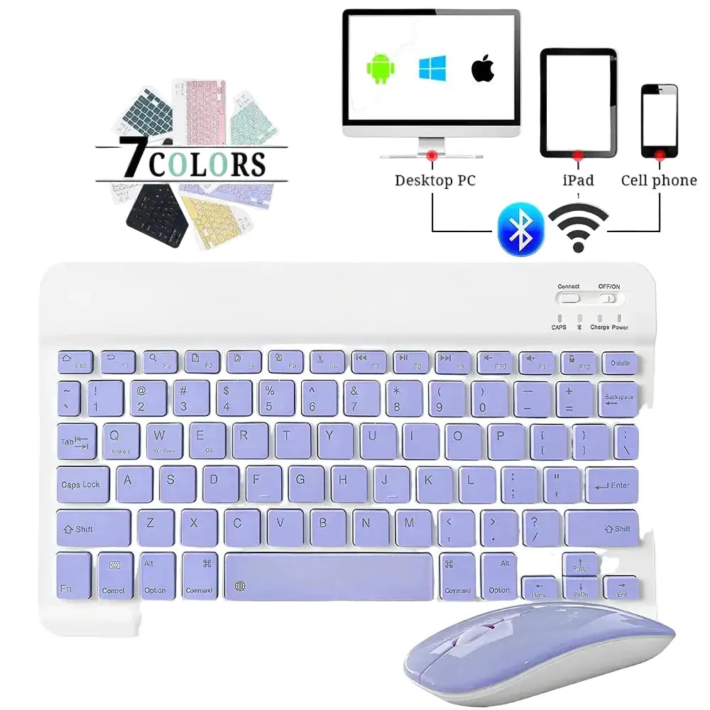 Mini Wireless Keyboard Bluetooth Keyboard For ipad Phone Tablet Portable Bluetooth Keyboard and Mouse For Samsung Xiaomi Android - Magic Remotes
