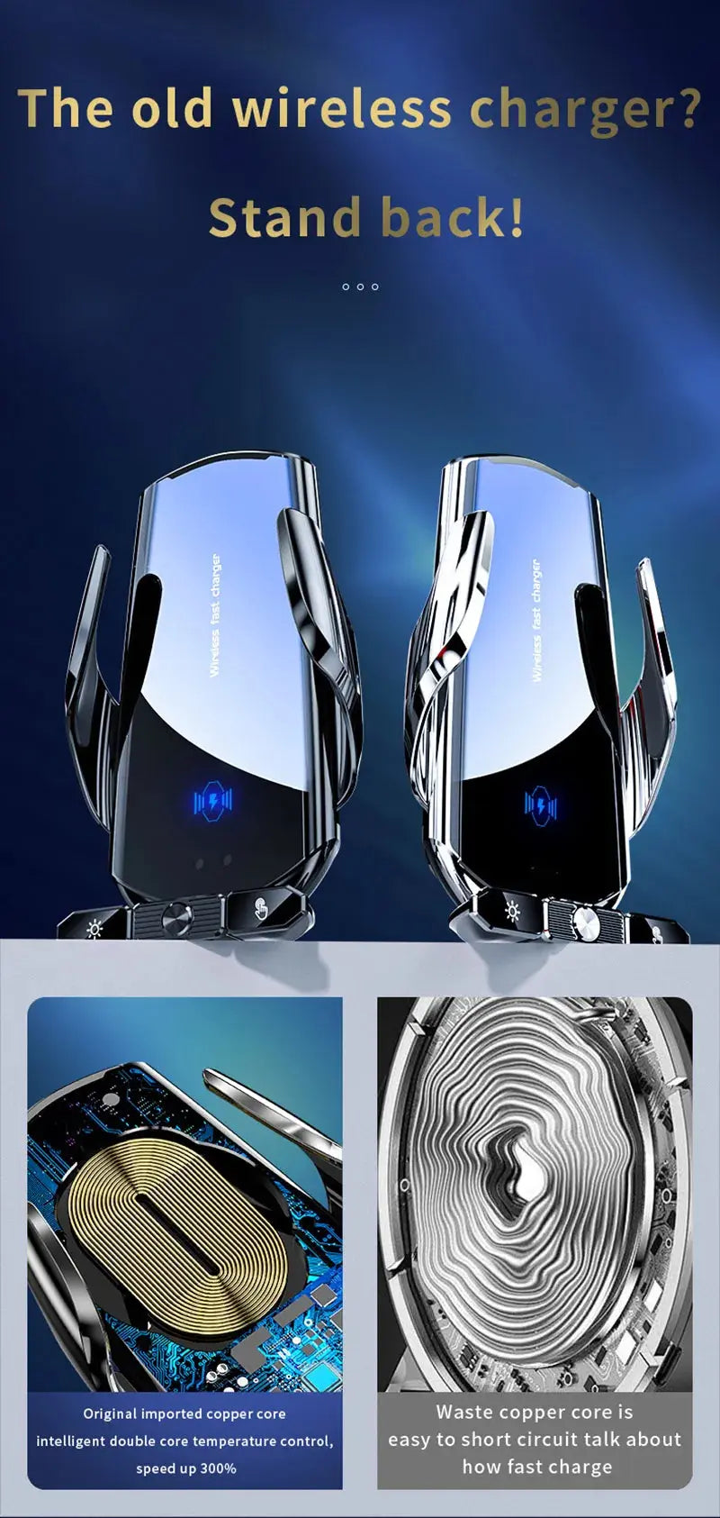Car wireless charger Magnetic Cell Phone Holder Mobile Phone Stand in Car GPS Support 360° Rotatable Mount For iPhone Xiaomi - Magic Remotes