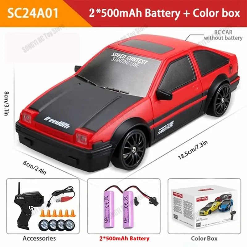 RC Drift Car 4WD Remote Control High Speed Racing Vehicle with LED Lights 2.4GHz Radio 4x4 Off-Road Truck Toy for Children Kids Magic Remotes