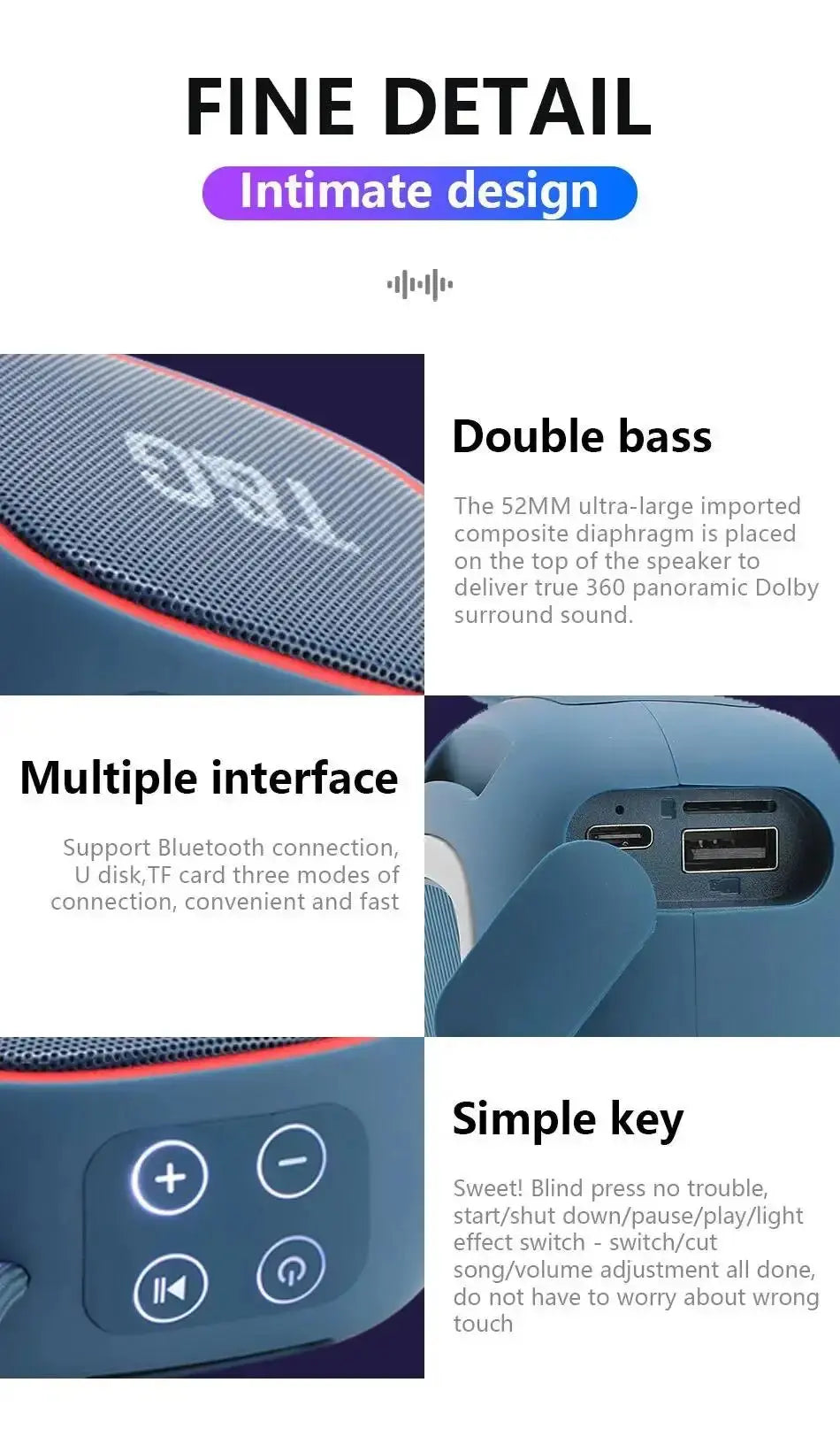 Wireless Bluetooth Speaker Portable Mini Radio FM Waterproof Small Subwoofer Sound Box Music Woofer Computer PC AUX Caixa De Som Magic Remotes