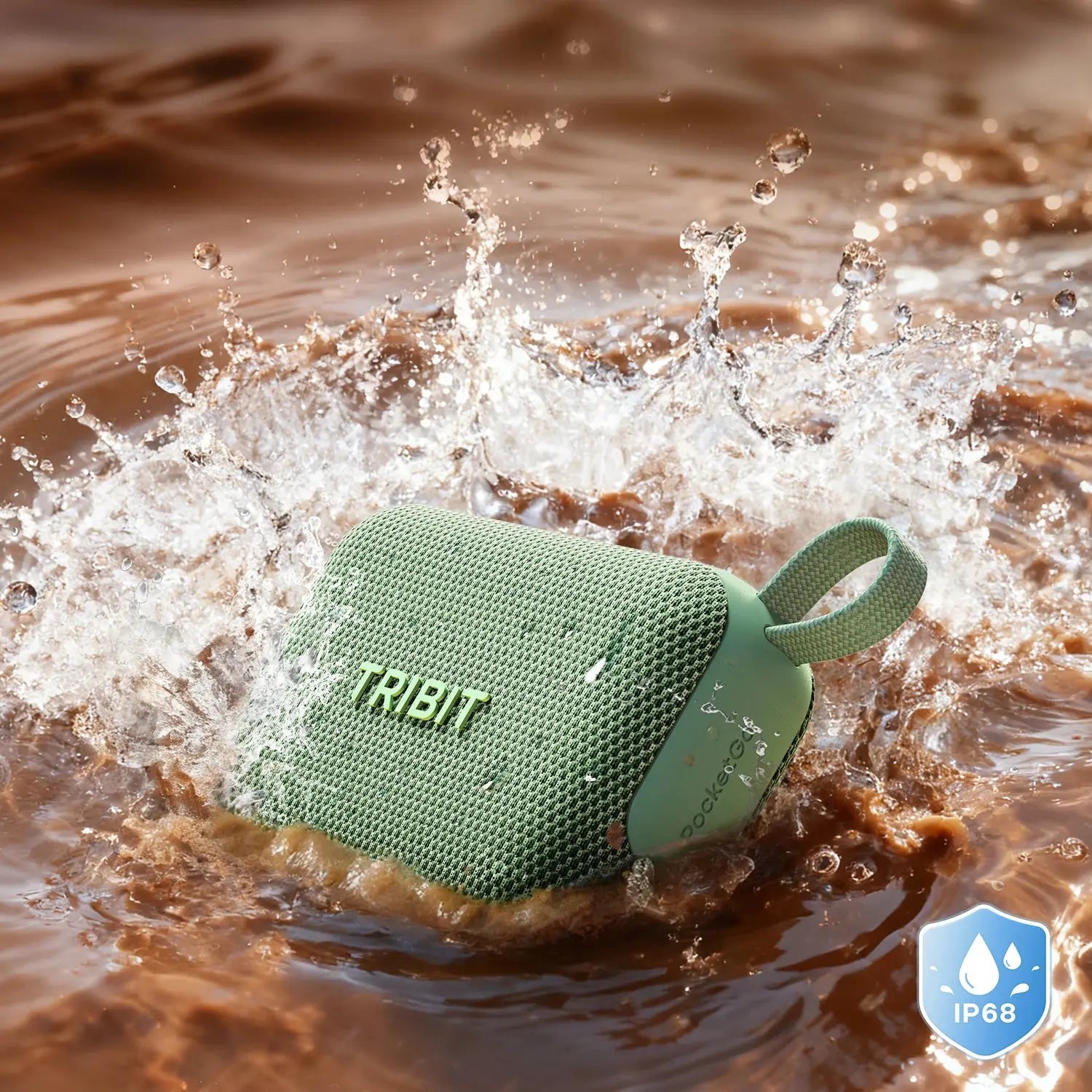 Tribit PocketGo Portable Bluetooth Speaker IP68 Waterproof BT 6.0 Built-in Mic TWS App EQ for Outdoor, Pool Party, Camping, Travel - Magic Remotes