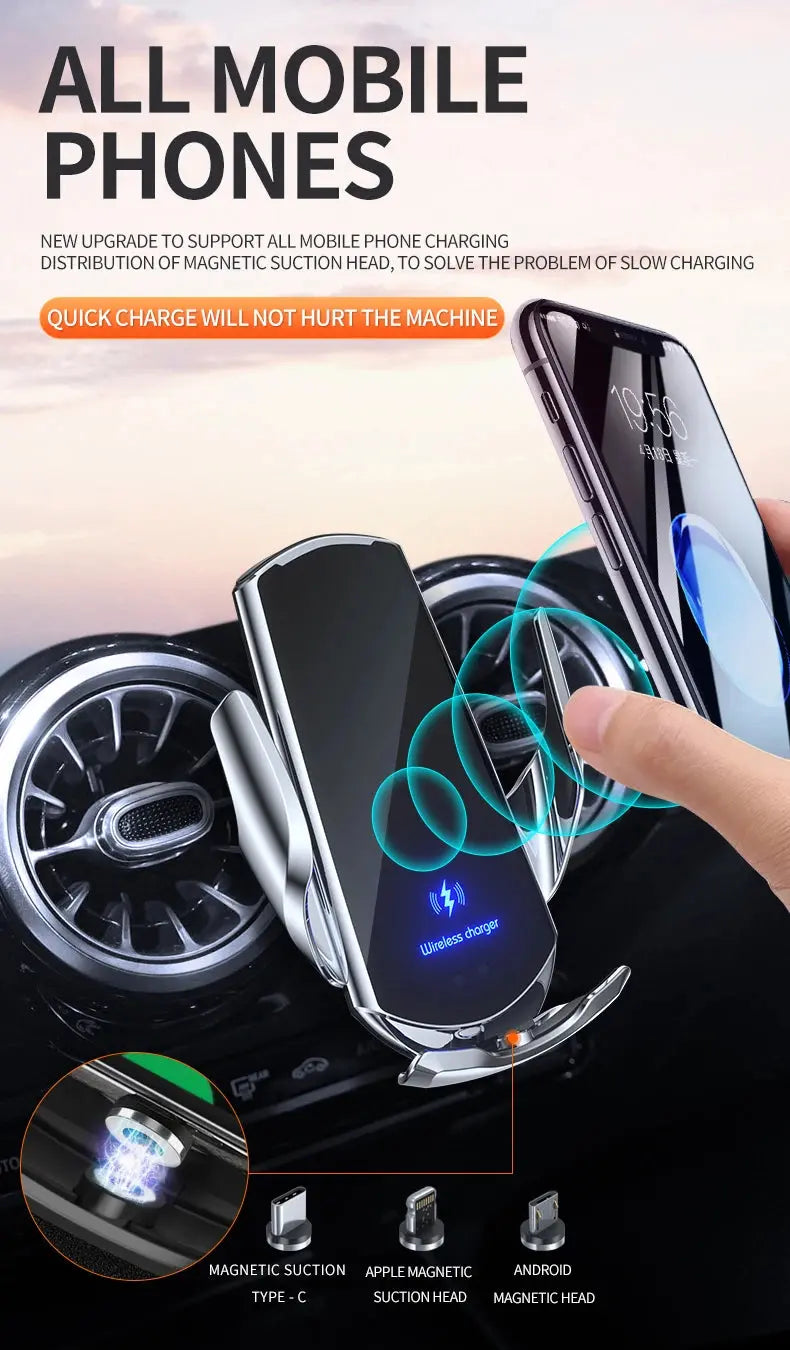 Car Phone Holder 10-Inch Screen Fixed Base For Peugeot 3008 4008 2021-2023 Wireless Charging Support Car Mobile Phone Mounts - Magic Remotes