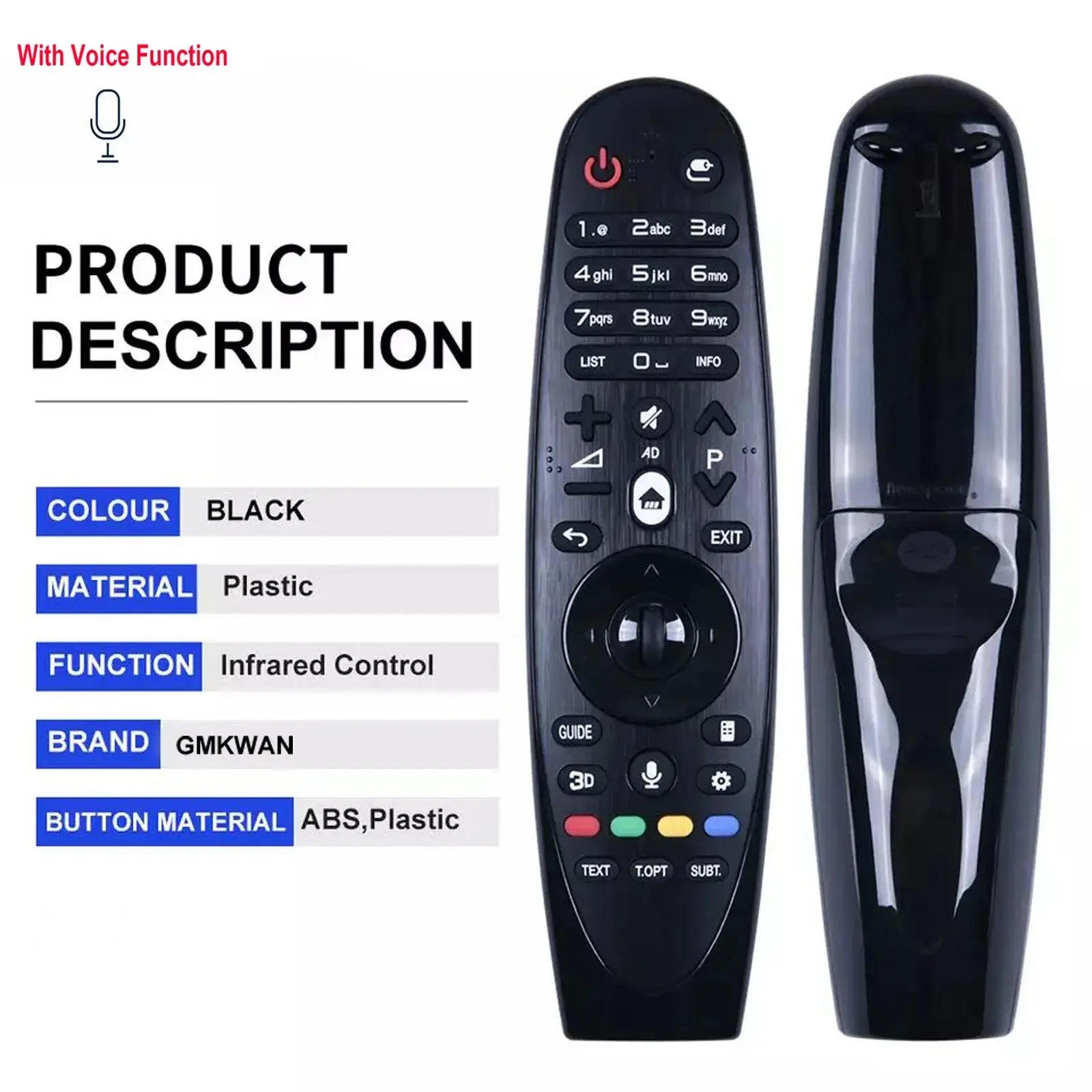 Magic Remote Control AN-MR600 with Voice Search & Air Mouse Pointer, Ergonomic Replacement Remote for IG Smart LED/OLED TVs Magic Remotes