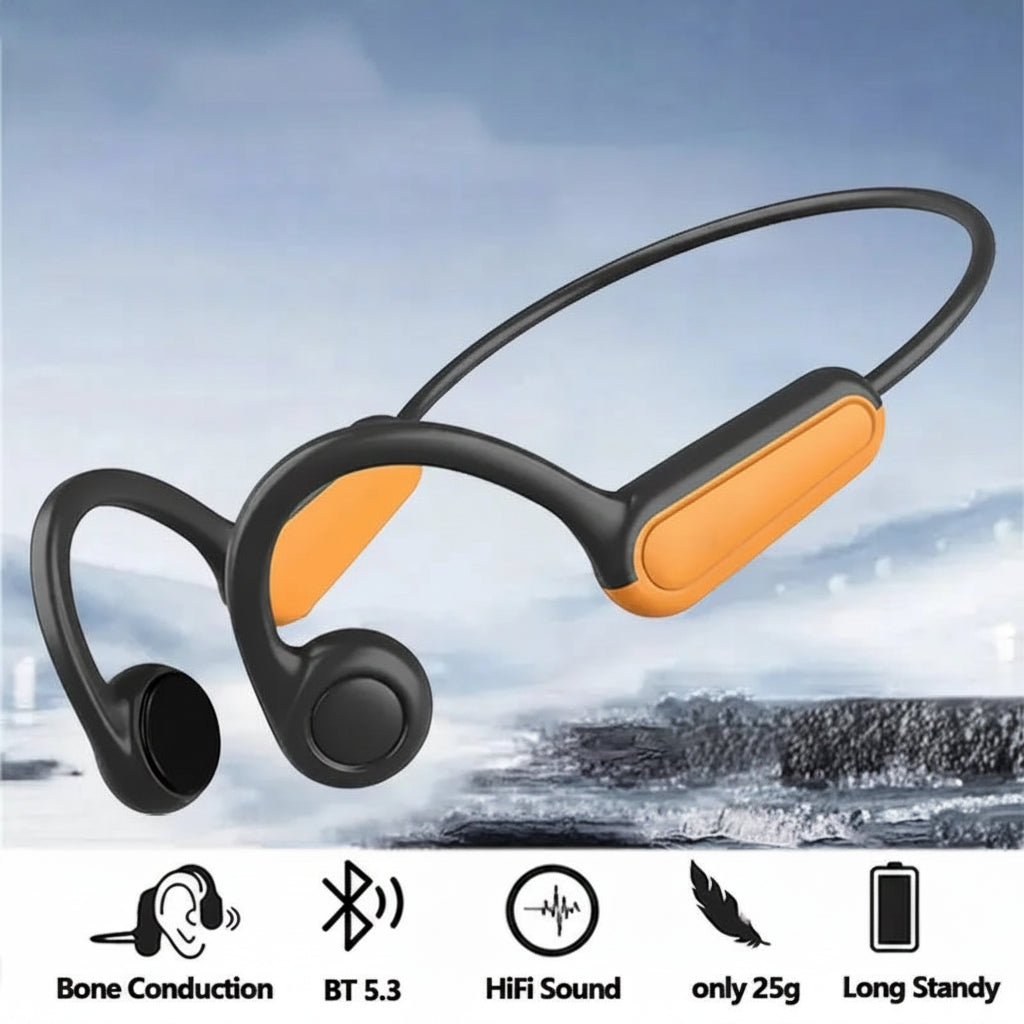 B8 True Bone Conduction Earphones Bluetooth 5.3 Sports Wireless Headphones Ear Hook IPX5 Waterproof Headset for Running Driving Magic Remotes