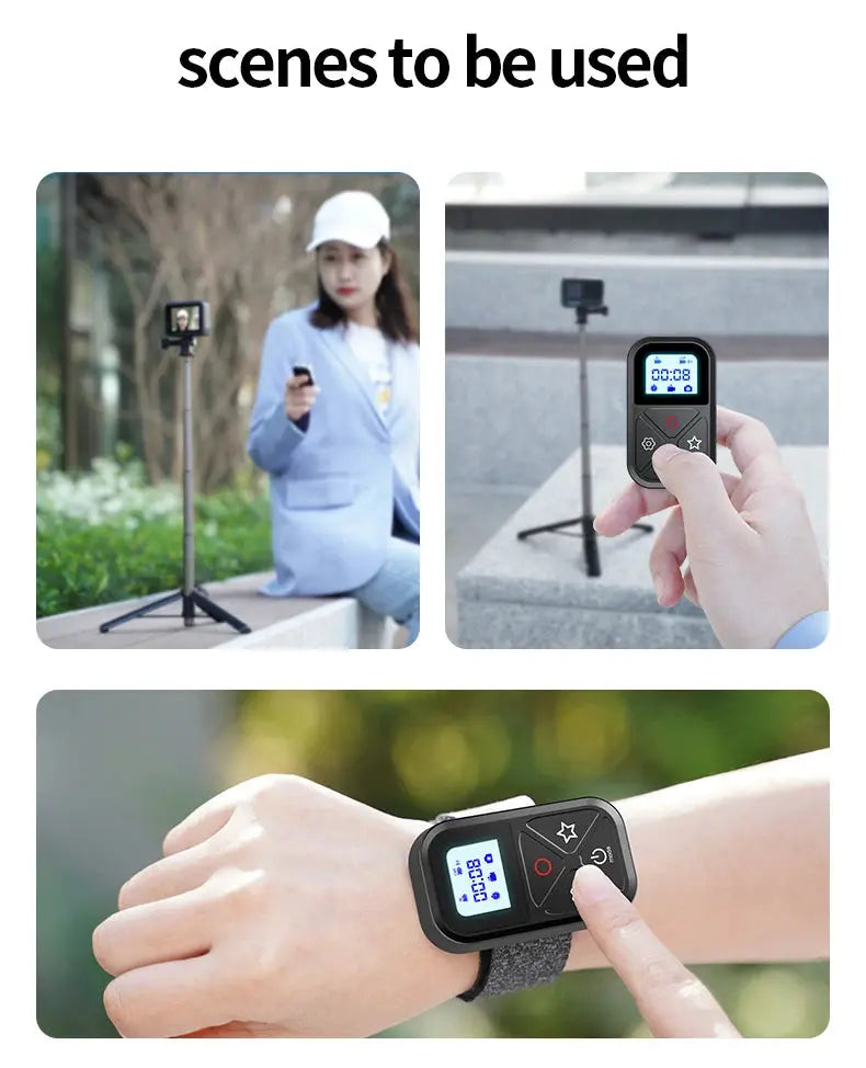 TELESIN 80M Bluetooth Remote Control for GoPro Hero 13 12 11 10 9 8 With Shortcut Key Screen Display Action Camera Accessories Magic Remotes