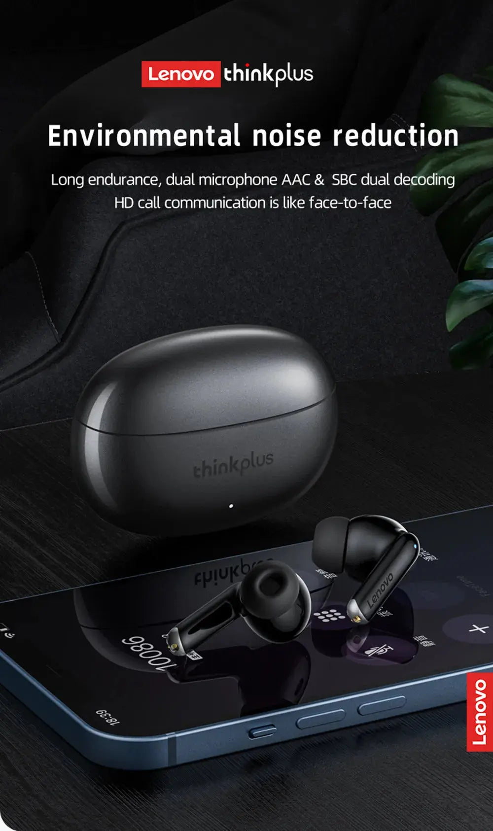 Original Lenovo XT88 TWS Wireless Earphones Bluetooth 5.3 Dual MIC Stereo Noise Reduction Bass HIFI Touch Control Earbuds Magic Remotes