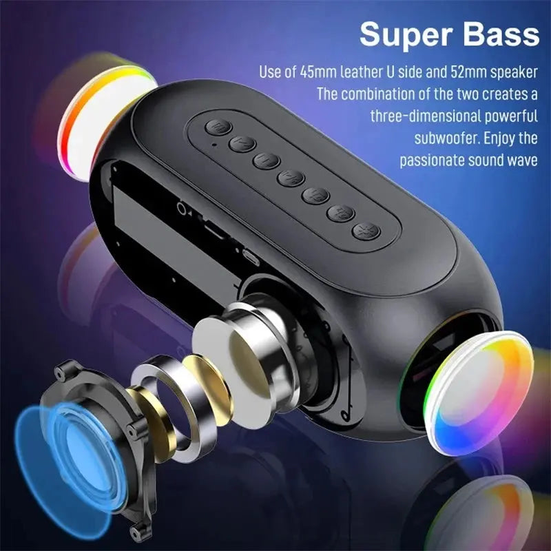 Alarm Clock Radio FM Bluetooth Speaker Portable Subwoofer Caixa De Som Sound Box Music Wireless Mini Woofers Bocina Lamp Column Magic Remotes