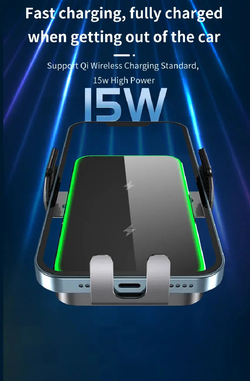 Wireless Car Charger Dual Coil Car Phone Holder Stand for Samsung Galaxy Z Flip 5 4 3 S22 S21 iPhone 14 13 Fast Charging Station - Magic Remotes