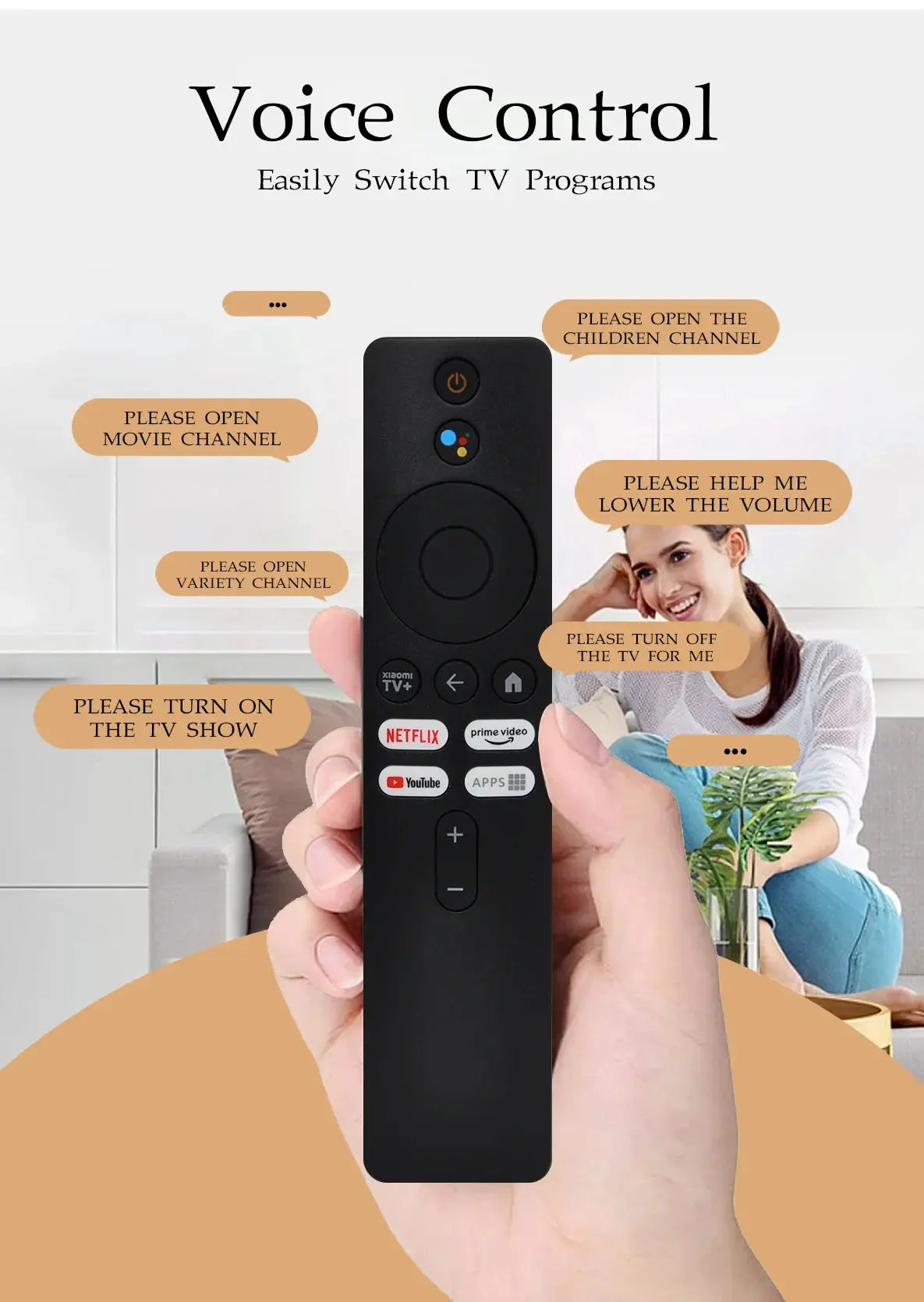 XMRM-M6 Voice remote Control for Xiaomi mi 2nd Gen Box Applicable to TV Box S (2nd Gen) 4K Ultra HD Streaming Media Player Magic Remotes