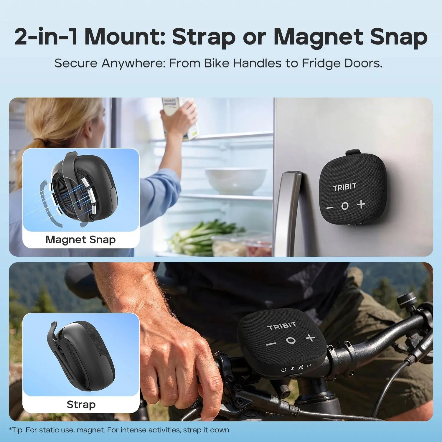 TRIBIT StormBox Micro 3 Portable Bluetooth Speaker,13W Bike Speaker with IP68 Waterproof,24H Playtime For Outdoor Camping,Hiking Magic Remotes
