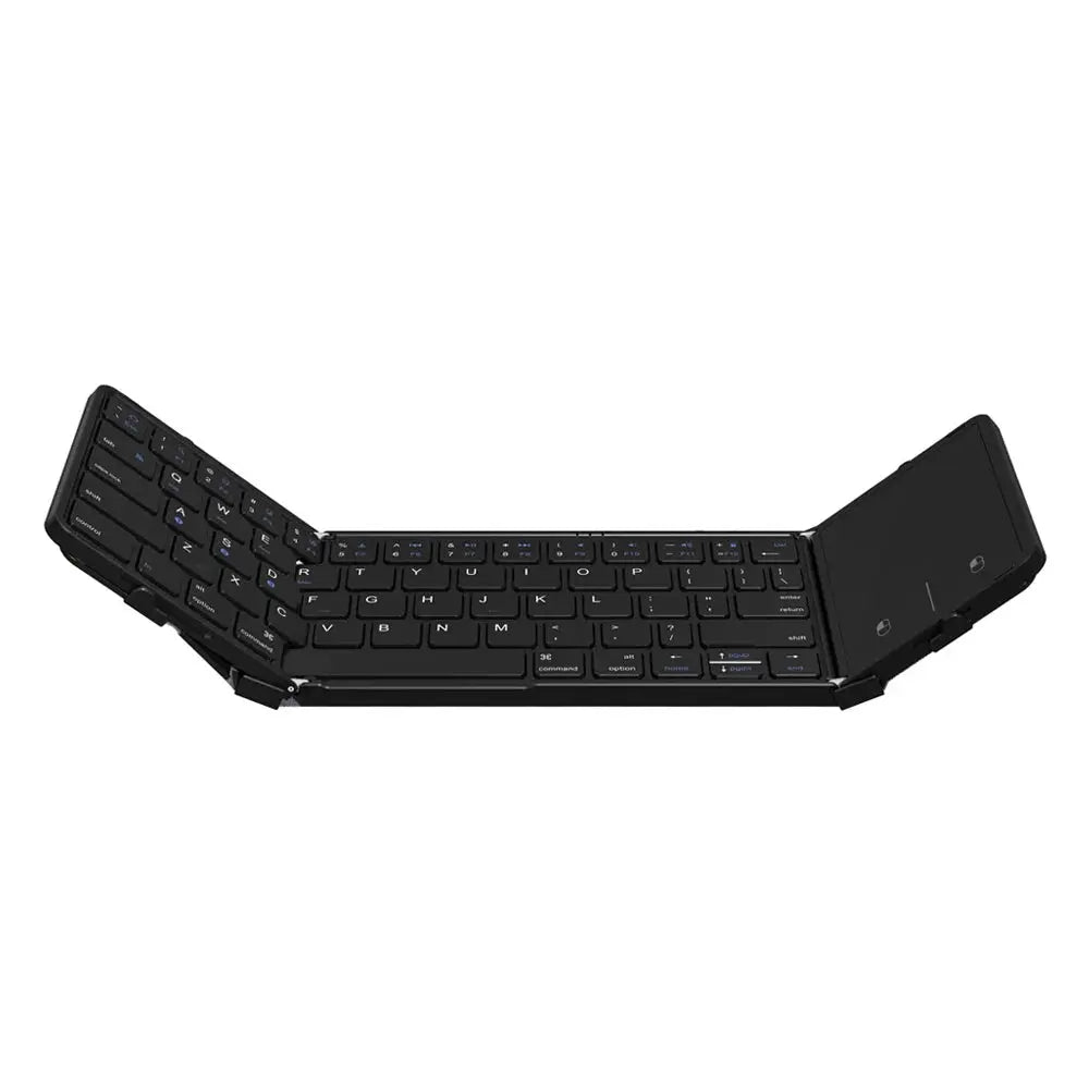Folding Bluetooth Keyboard with Touchpad Wireless Foldable Keyboard with PU Leather for iOS Android Windows,Support 3 Devices - Magic Remotes