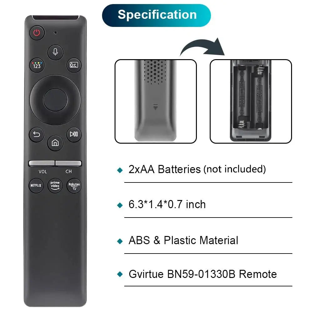 BN59-01330B 01312B Voice Remote Control for Samsung Smart TV LED QLED 4K 8K UHD HDR with Netflix, Prime Video,Rakuten TV Button Magic Remotes