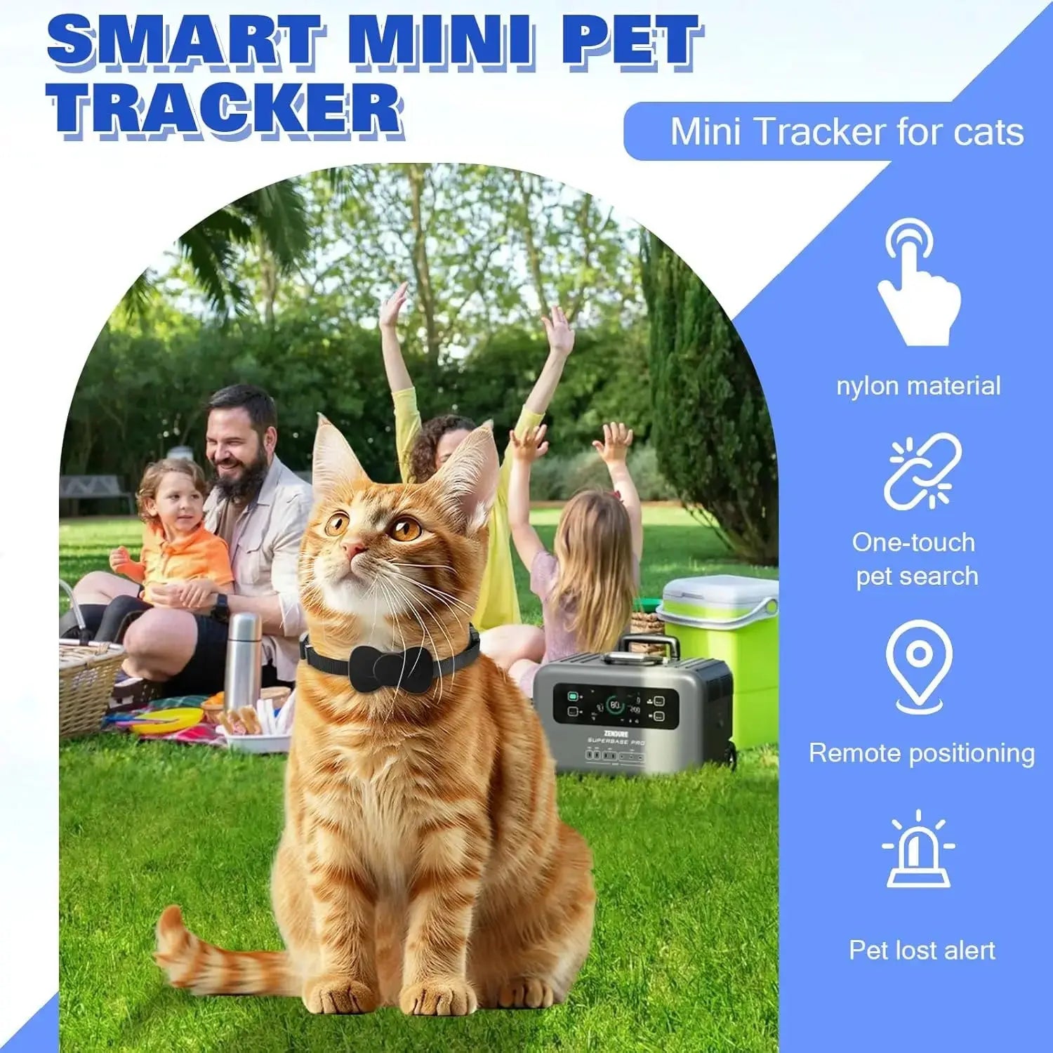 New GPS mini tracking collar, adjustable with waterproof tracker, suitable for cats and dogs anti-lost tracker, no monthly fee, - Magic Remotes