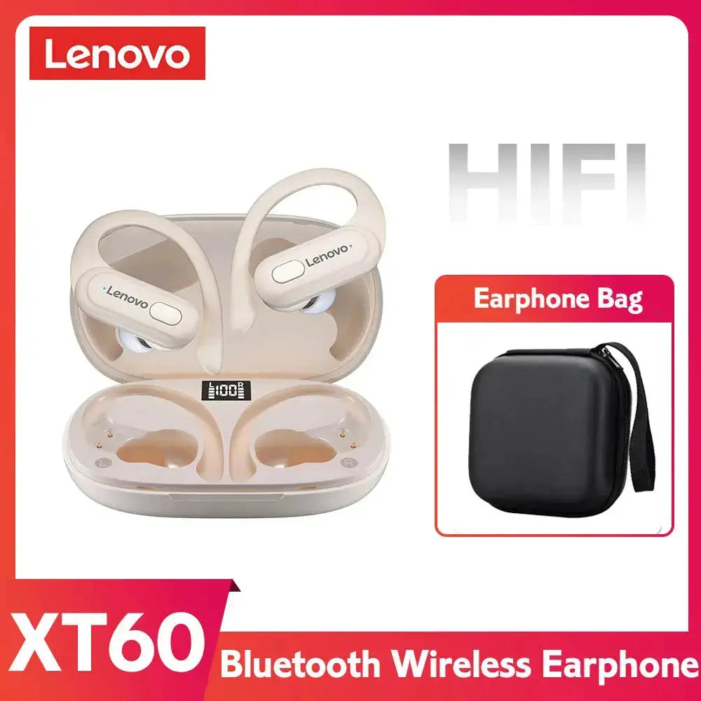ERAZER XT60pro Sports Wireless Headphones Bluetooth Earphones HiFi Earbuds Noise Reduction Headset with Mic Earhook Magic Remotes