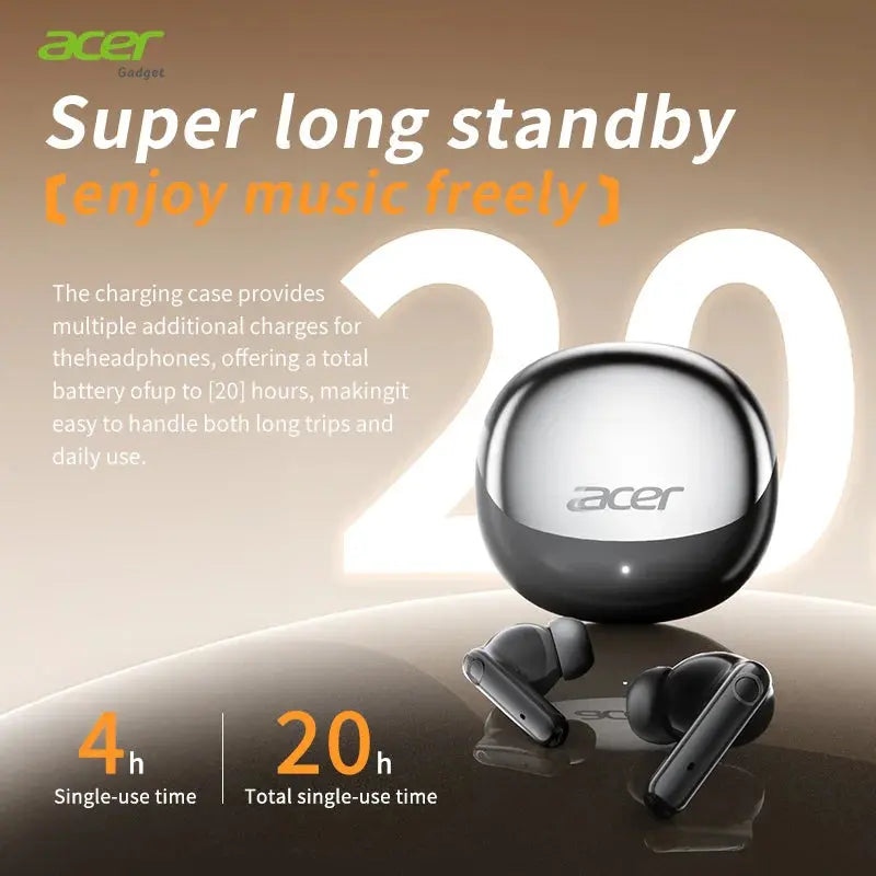Acer Ohr546 Bluetooth Headphones 2025 New Model Wireless Earphones In-Ear Design Comfortable to Wear for Sports, Running, and Calls, Noise Reduction, Compatible with Mobile Phones, Tablets, and Laptop Devices Magic Remotes