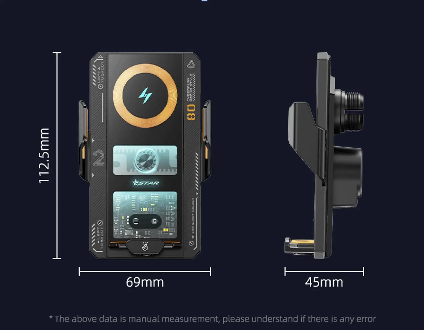 Car Smart Sensing Automatic Clamping Mounts For Samsung iPhone Xiaomi Phone Holder Wireless Charger Mounts 15W/66W Fast Charging - Magic Remotes