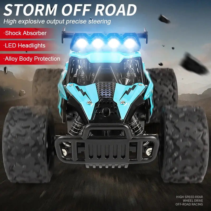 Remote Control Car RC Drift Racing 1:16 Vehicle Off Road Alloy 2.4G Radio High-Speed Trucks With LED Light Climbing Gift Kid Toy - Magic Remotes