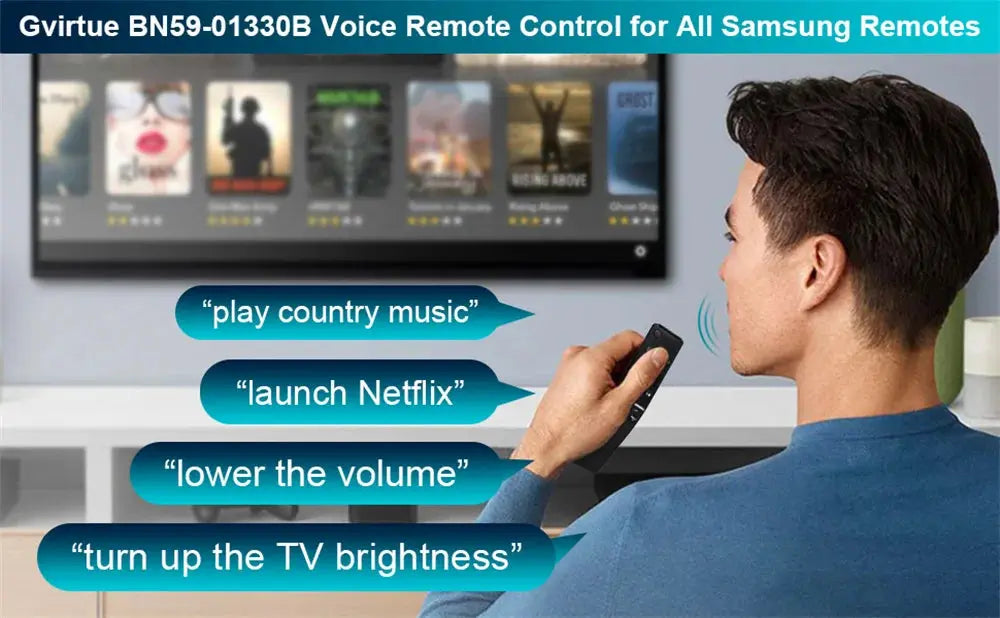 BN59-01330B 01312B Voice Remote Control for Samsung Smart TV LED QLED 4K 8K UHD HDR with Netflix, Prime Video,Rakuten TV Button Magic Remotes