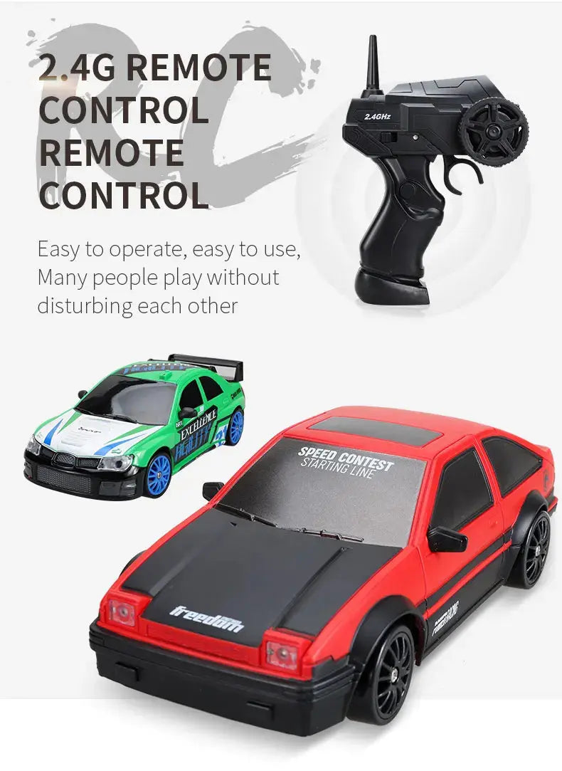 RC Drift Car 4WD Remote Control High Speed Racing Vehicle with LED Lights 2.4GHz Radio 4x4 Off-Road Truck Toy for Children Kids Magic Remotes