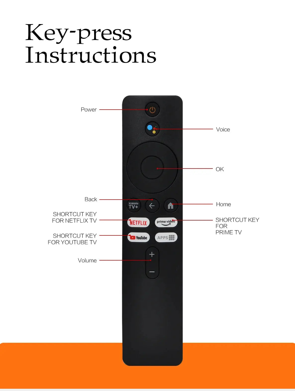 XMRM-M6 Voice remote Control for Xiaomi mi 2nd Gen Box Applicable to TV Box S (2nd Gen) 4K Ultra HD Streaming Media Player Magic Remotes