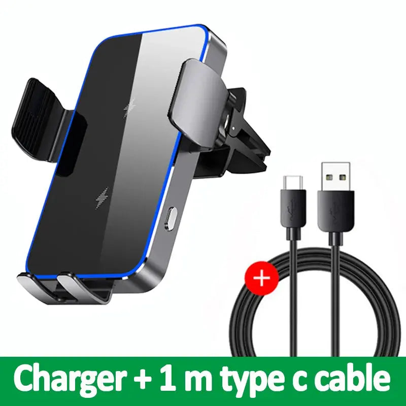 Wireless Car Charger Dual Coil Car Phone Holder Stand for Samsung Galaxy Z Flip 5 4 3 S22 S21 iPhone 14 13 Fast Charging Station - Magic Remotes