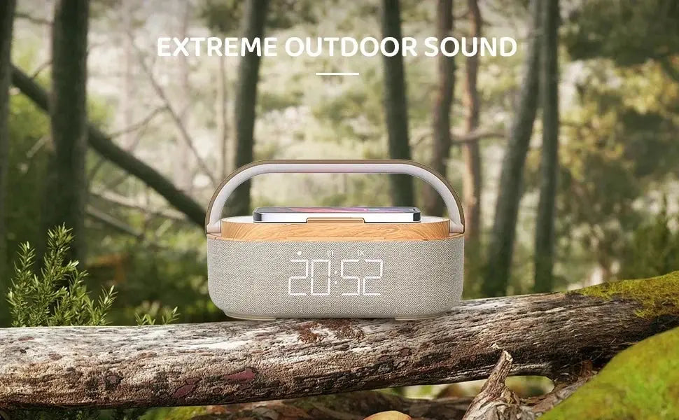 Portable Bluetooth Speaker Wireless Charging FM Radio Alarm Clock Sound Box Music Caixa De Som Charger Lamp Night Light Bocina Magic Remotes