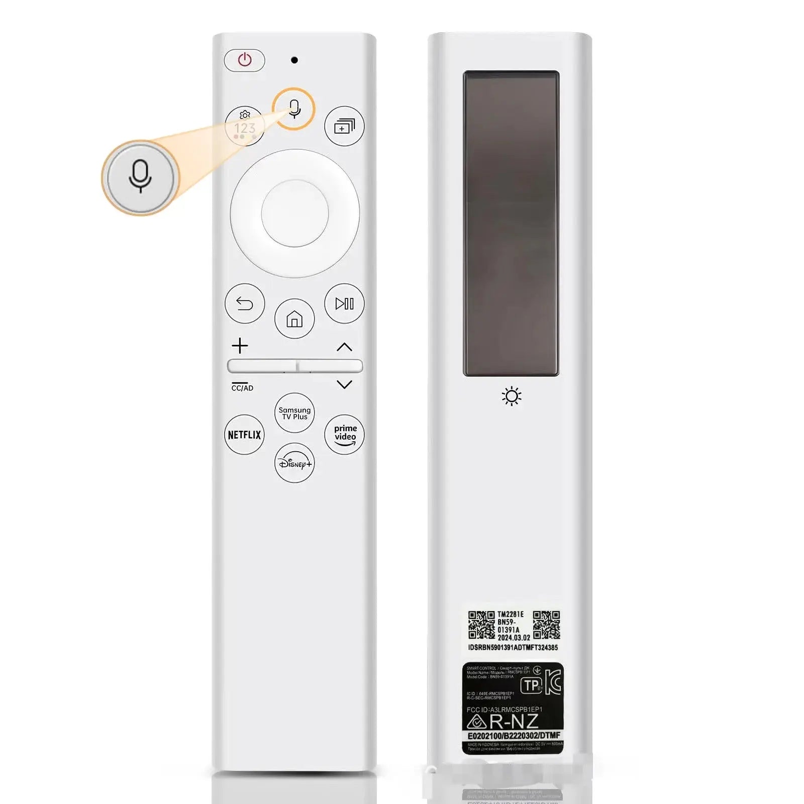 BN59-01391A Solar Voice Remote for Samsung TV Remotes Replacement with Bluetooth Rechargeable Solar Cell Fit for Samsung Remote Magic Remotes