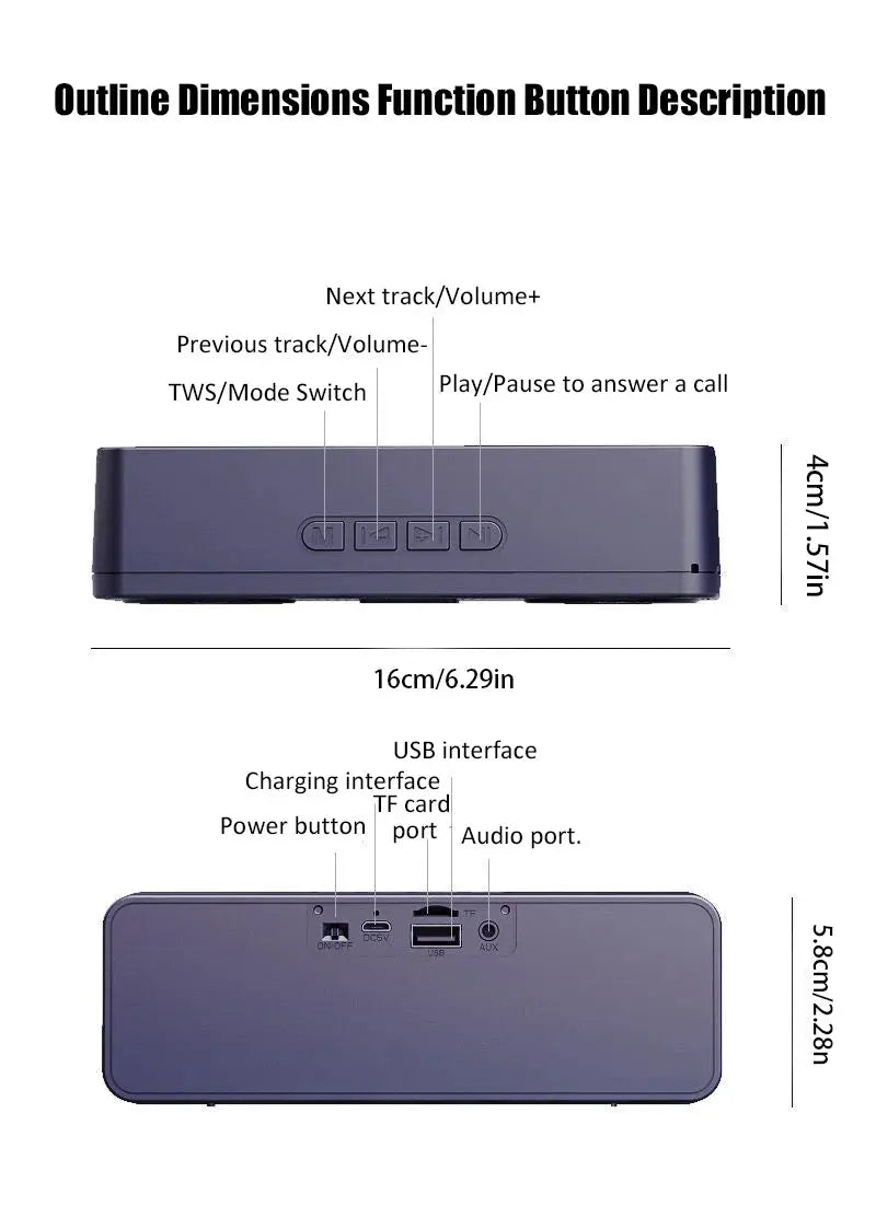 S18 Wireless Bluetooth Speaker Portable Subwoofer Stereo Sound FM Radio Outdoor Loudspeaker for Phone PC Magic Remotes