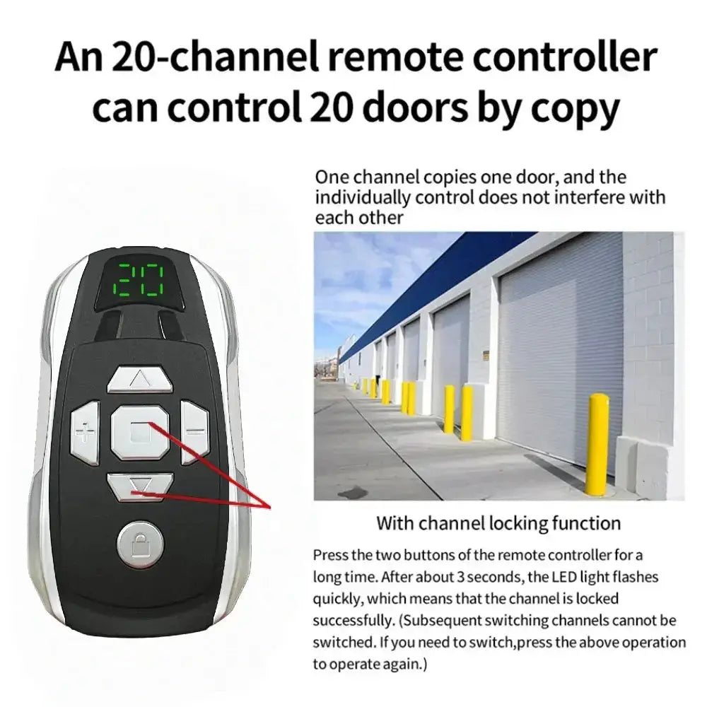 20-Channel Rechargeable Key Duplicator for Universal Garage Door Remote Control Gate Controller Clone Multi-frequency 300-915Mhz Magic Remotes