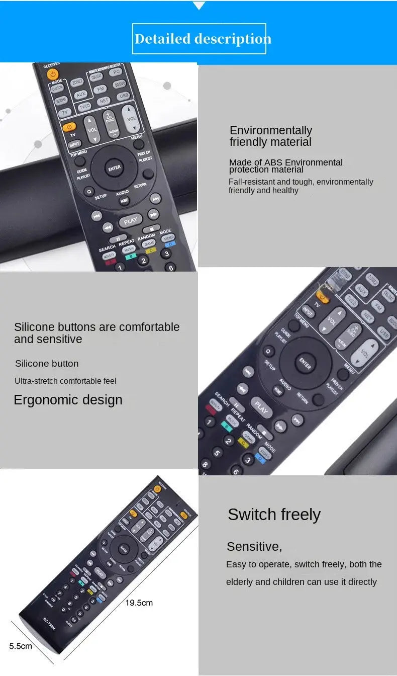 Remote Control Suitable for Onkyo RC-799M AV HT-R391 HT-R558 HT-R590 HT-R591 HT-S5500 RC-834M RC-737M RC-812M RC-801M RC-803M Magic Remotes
