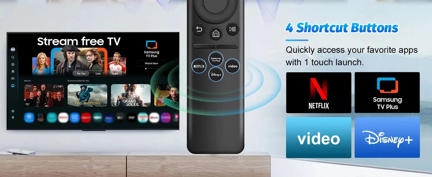 Voice Remote Control for Samsung Smart TV NEO QLED Replacement Remote Control for Samsung TV Rechargable Solar Remote Control Magic Remotes