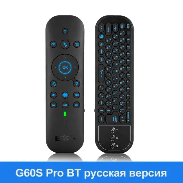 New G60S Pro BT Wireless Voice Remote Control 2.4G BT5.0 Dual Mode Air Mouse IR Learning With Backlit Light For Android TV Box Magic Remotes