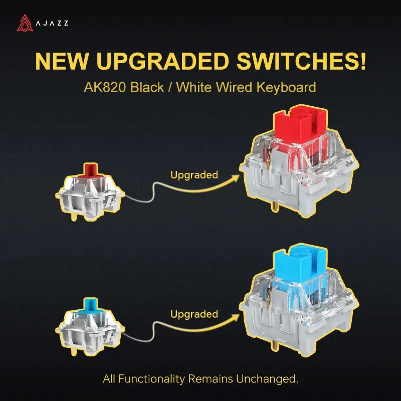 Ajazz AK820/AK820Pro Gaming Mechanical Keyboard Bluetooth 5.1/Wireless/C-Wired Customized Keyboard with Knob Hot Swapping Gasket - Magic Remotes