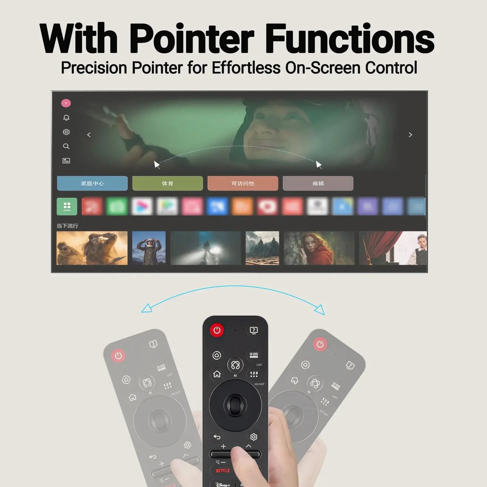 LG Remote MR25GA Universal Voice Magic Remote for 2025 LG TVs – Bluetooth & IR - Magic Remotes