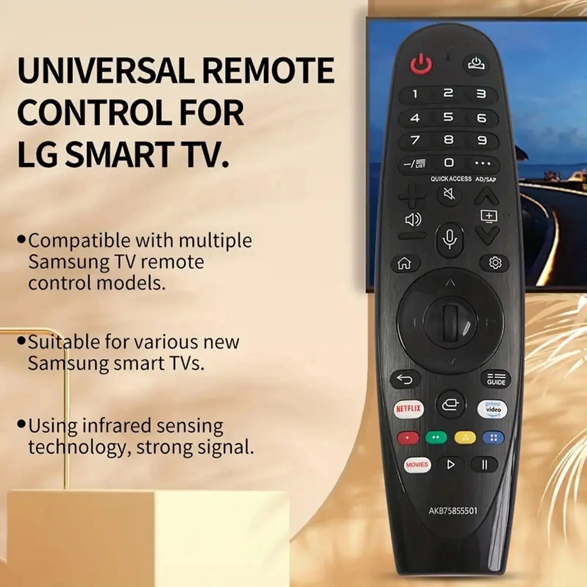Universal Magic Remote Control for Smart TV With/without Voice And Pointer Feature Replacement for AKB75855501 MR20GA MR21GA MR1 Magic Remotes