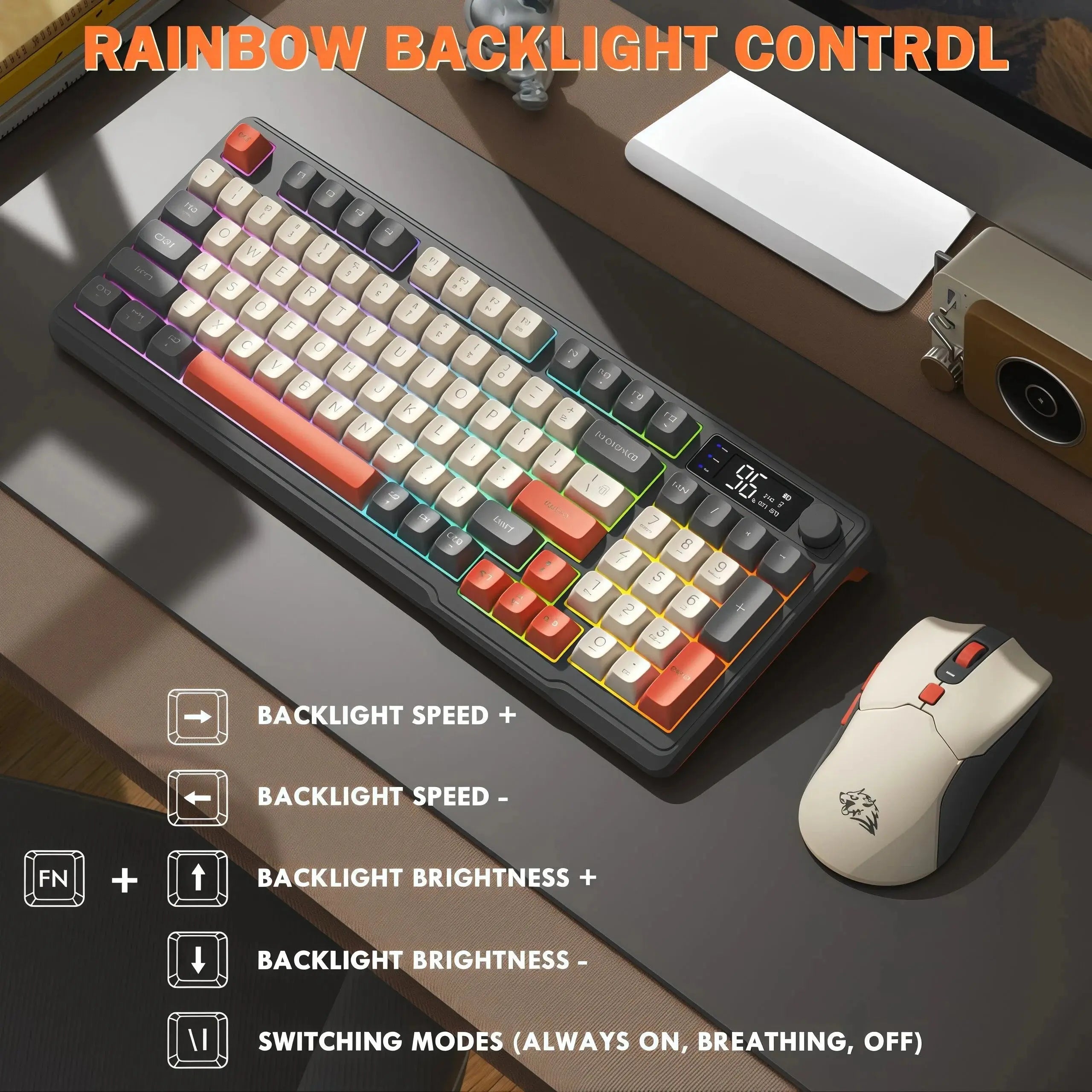 Freewolf T96 Gaming Wireless Keyboard and Mouse Supports dual-mode Bluetooth connectivity Compatible with PC and Mac devices - Magic Remotes