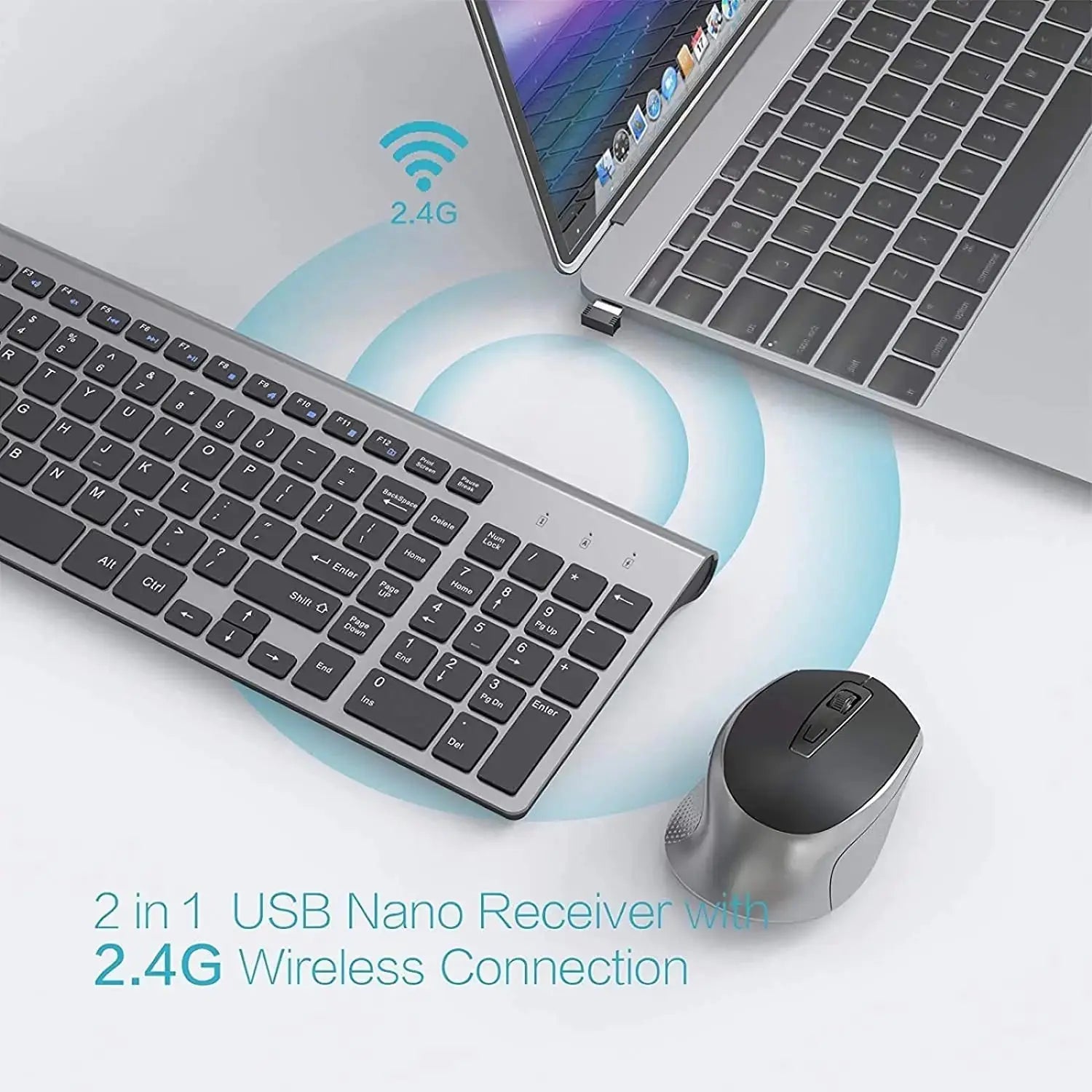 English Russian French Spanish Italy UK German Wireless Keyboard and  Mouse Combo 2.4G USB Silent Keyboard Set for Laptop PC Magic Remotes